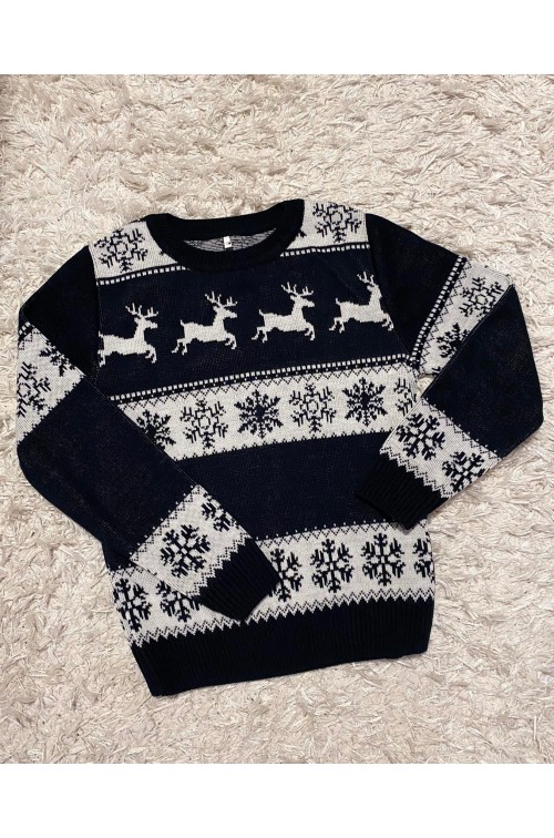 Kalėdinis megztinis mėlynas